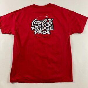 Vintage NWOT Coca Cola Fridge Pack T Shirt Men's XL Coke Red Cotton Hanes Beefy